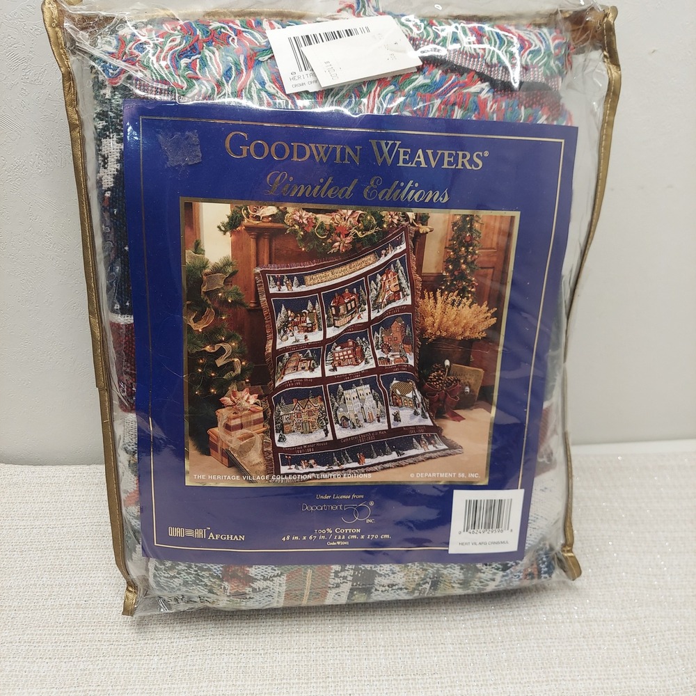 NEW Goodwin Weavers Dept 56 Heritage Village Collection Afghan Throw Blanket